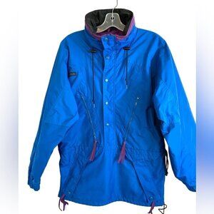 Vintage 1989 Teal and Violet Columbia Anorak  Ski Jacket Mens SM